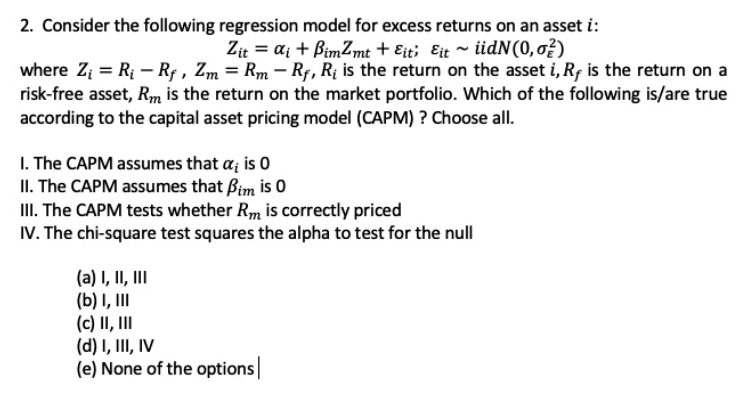Consider the following regression model for