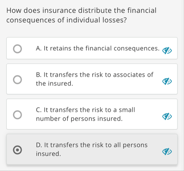 How does insurance distribute the financial