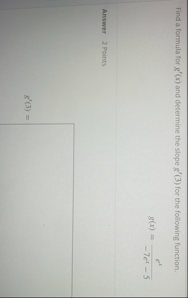 Find a formula for g ' ( x ) and determine the