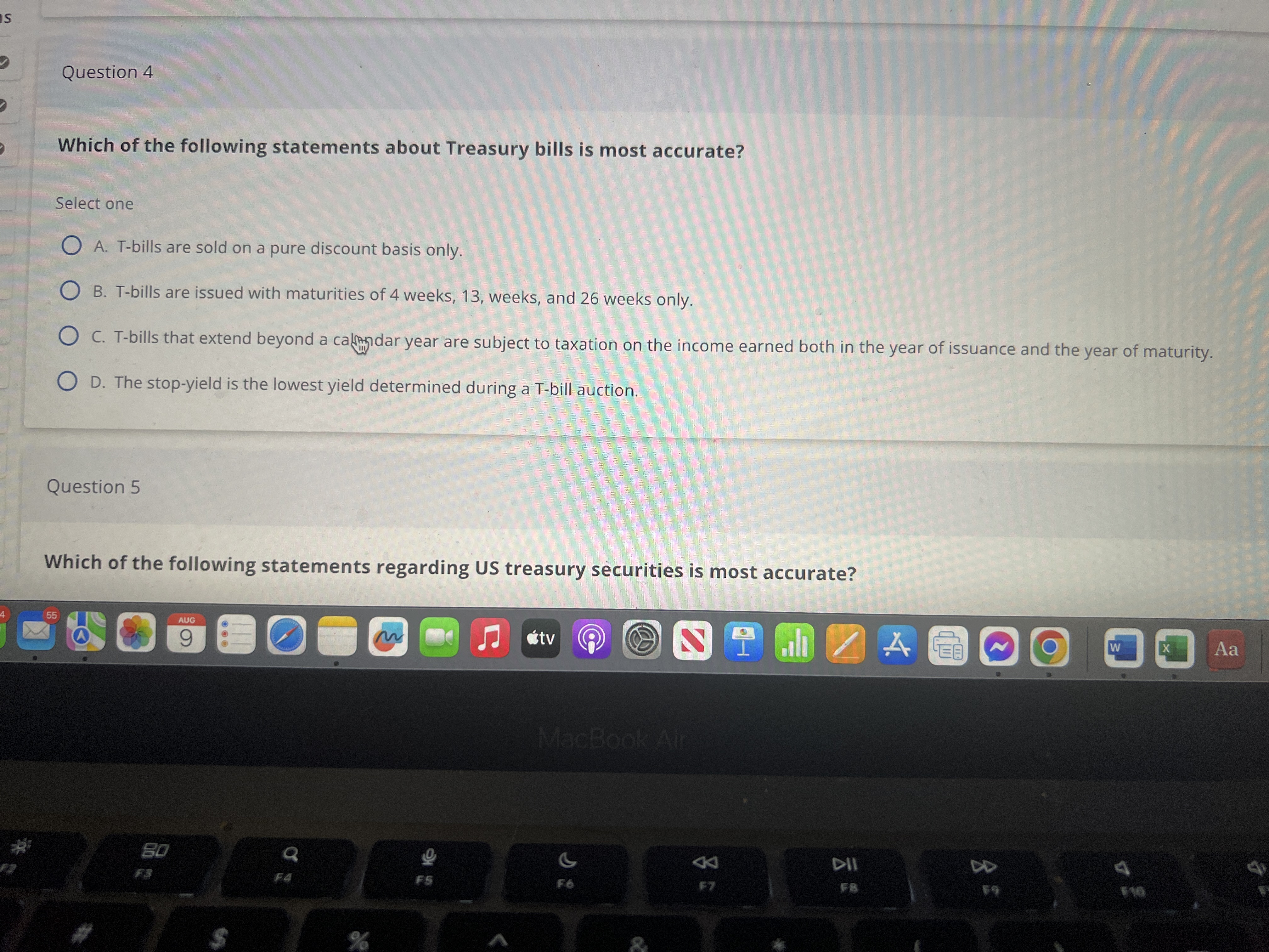 Question 4 Which of the following statements