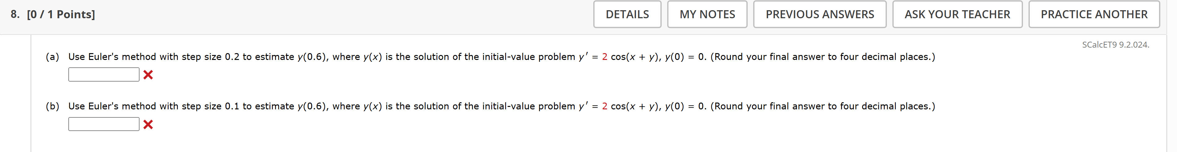 a y ( 0 . 6 ) , where y ( x ) i s the solution o