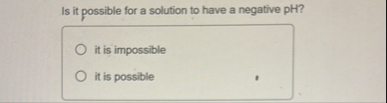 Is it possible for a solution to have a negative