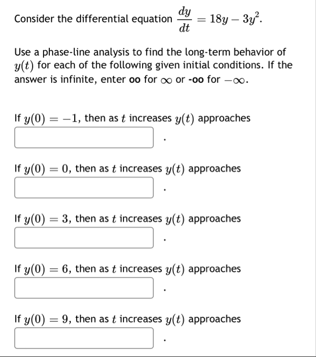 Consider the differential equation d y d t = 1 8