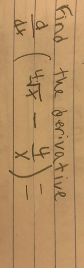 Find the derivative d d x ( 4 x 2 - 4 x ) =