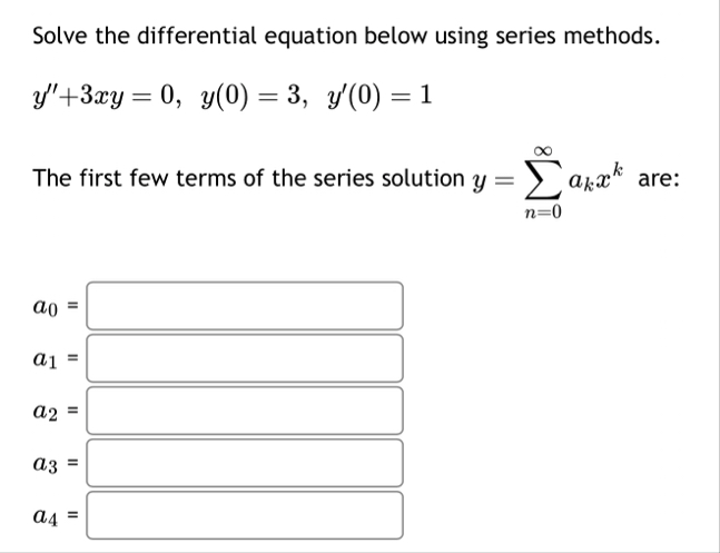 Solve the differential equation below using