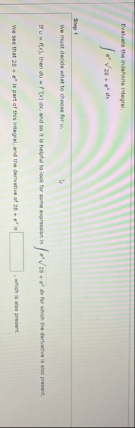 Evaluate the indefinite integral. e x 2 8 2 e x d
