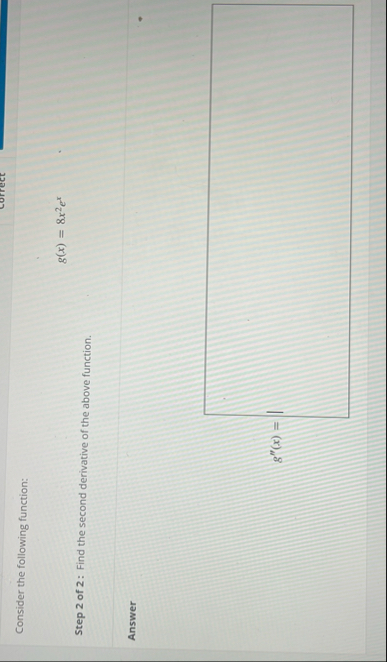 Consider the following function: g ( x ) = 8 x 2