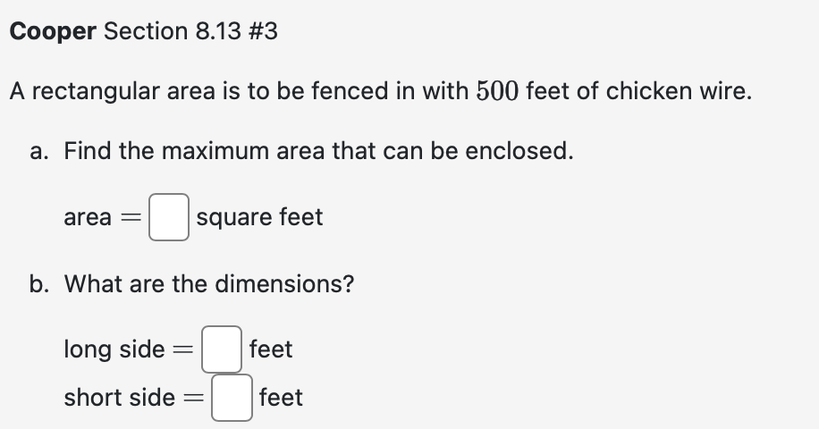 Cooper Section 8 . 1 3 \ # 3 A rectangular area