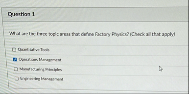 Question 1 What are the three topic areas that