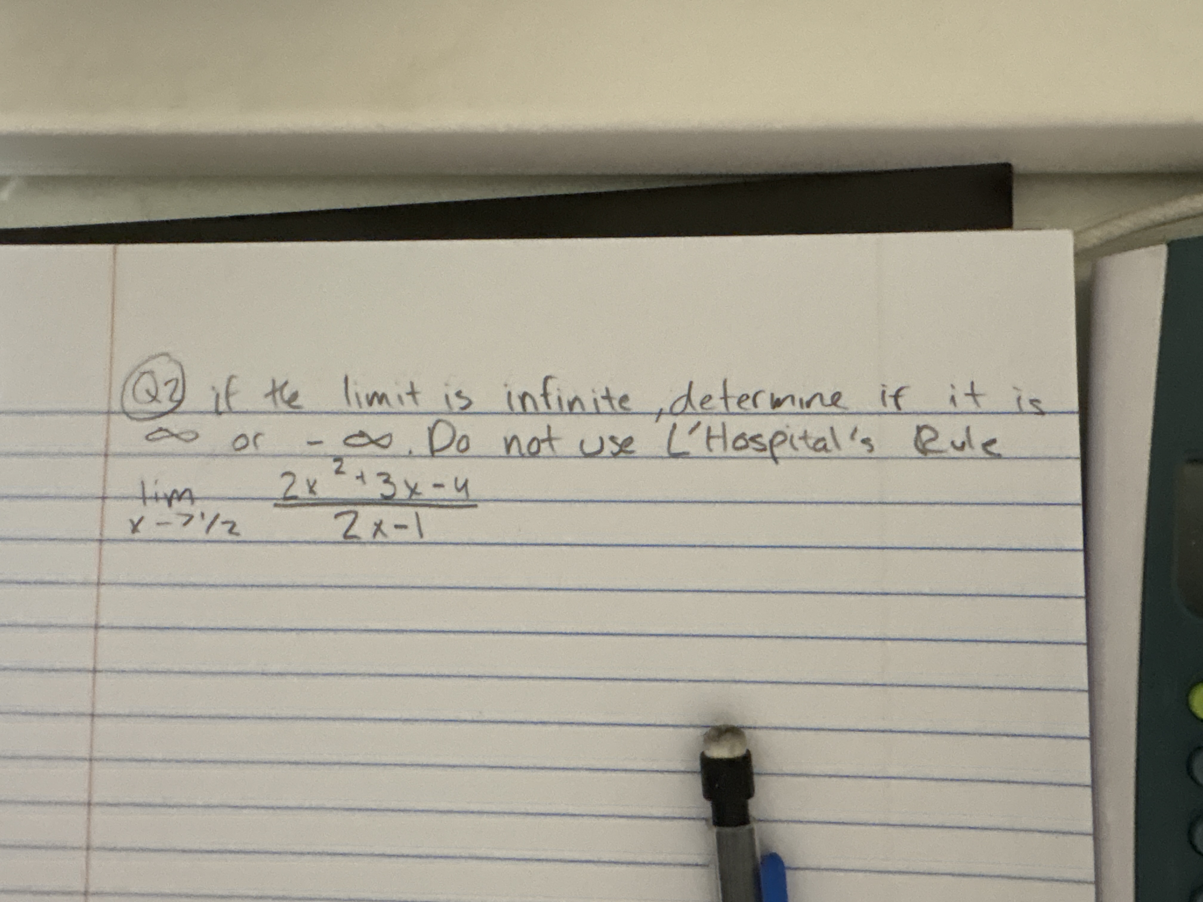 Q 2 o r - . D o not use L'Hospital's Rule lim x 1