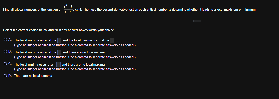 Find all critical numbers of the function \ ( y =