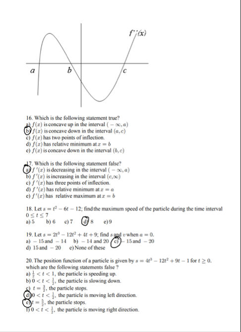 Which is the following statement true? a ) f ( x