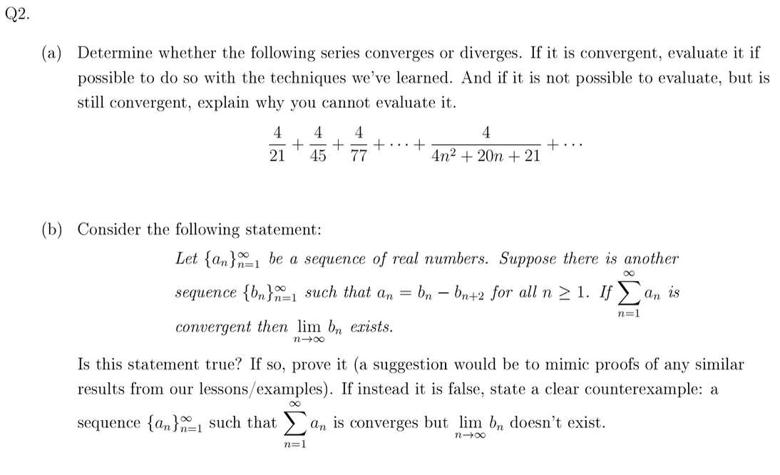Q 2 . ( a ) Determine whether the following