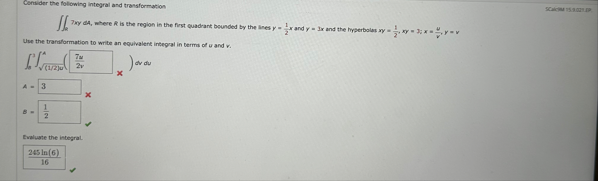 Consider the following integral and