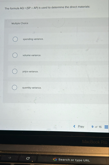 The formula A Q ( S P - A P ) is used to