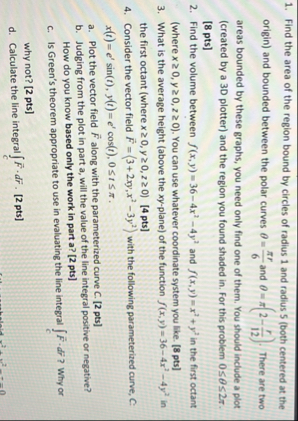 Find the area of the region bound by circles of