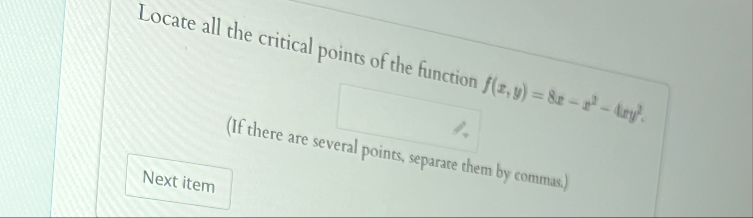 Locate all the critical points of the function f