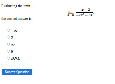 Evaluating the l i m i t lim x - x + 3 - 7 x 5 -