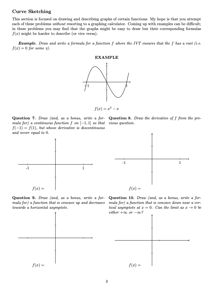 Curve Sketching This section i s focused o n
