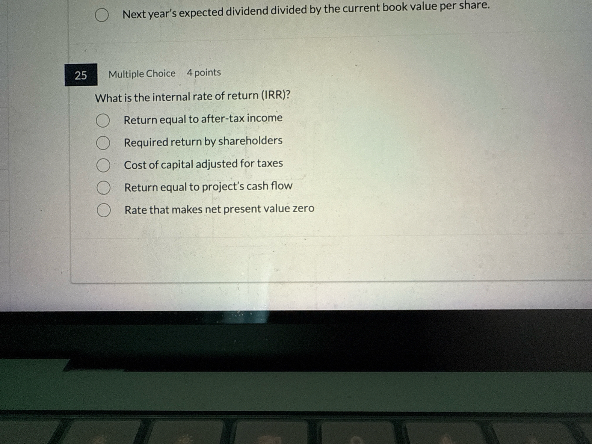 Next year's expected dividend divided by the