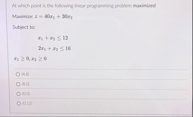 At which point is the following linear