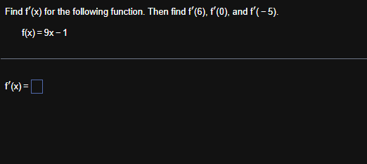 Find f ' ( x ) for the following function. Then