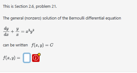 This i s Section 2 . 6 , problem 2 1 . The