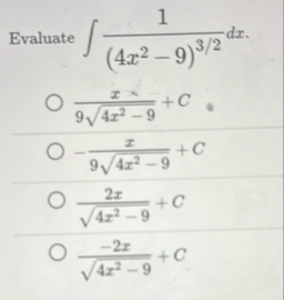 ] ) : } - x 9 4 x 2 - 9 2 C 2 x 4 x 2 - 9 2 C [ -