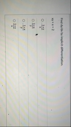 Find d y d x by implicit differentiation. x y x =