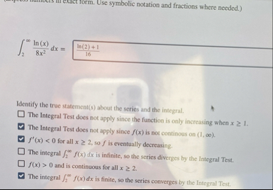exact form. Use symbolic notation and fractions