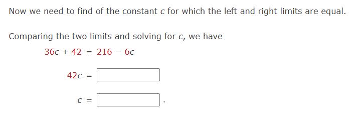 Now w e need t o find o f the constant c for