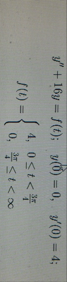 y ' ' 1 6 y = f ( t ) ; , y ( 0 ) = 0 , y ' ( 0 )