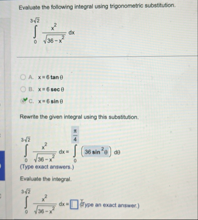 Evaluate the following integral using