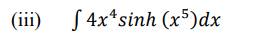 Find the integral: 4 x 4 s i n h ( x 5 ) d x