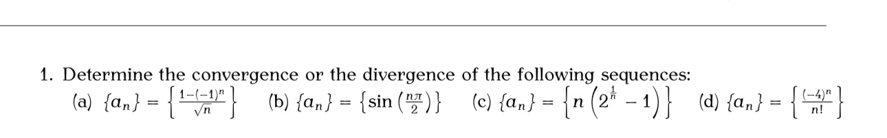 Determine the convergence o r the divergence o f