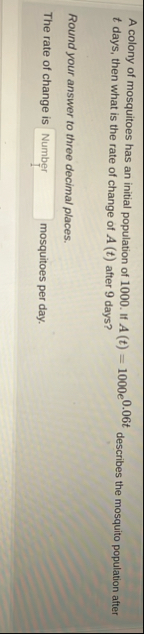 A colony of mosquitoes has an initial population