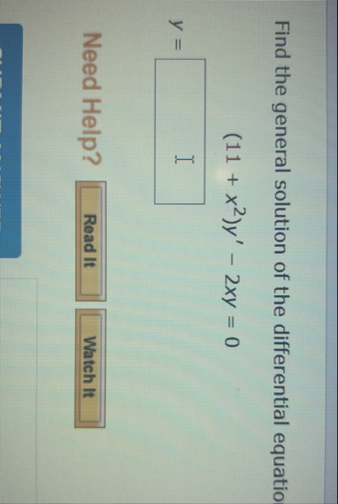 Find the general solution of the differential