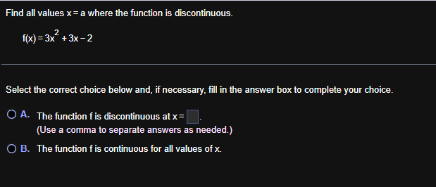 Find all values \ ( \ mathrm { x } = \ mathrm { a