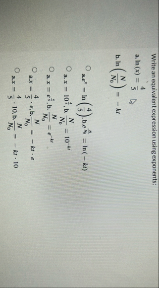Write an equivalent expression using exponents: a