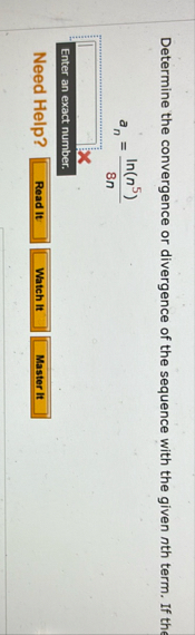 Determine the convergence or divergence of the