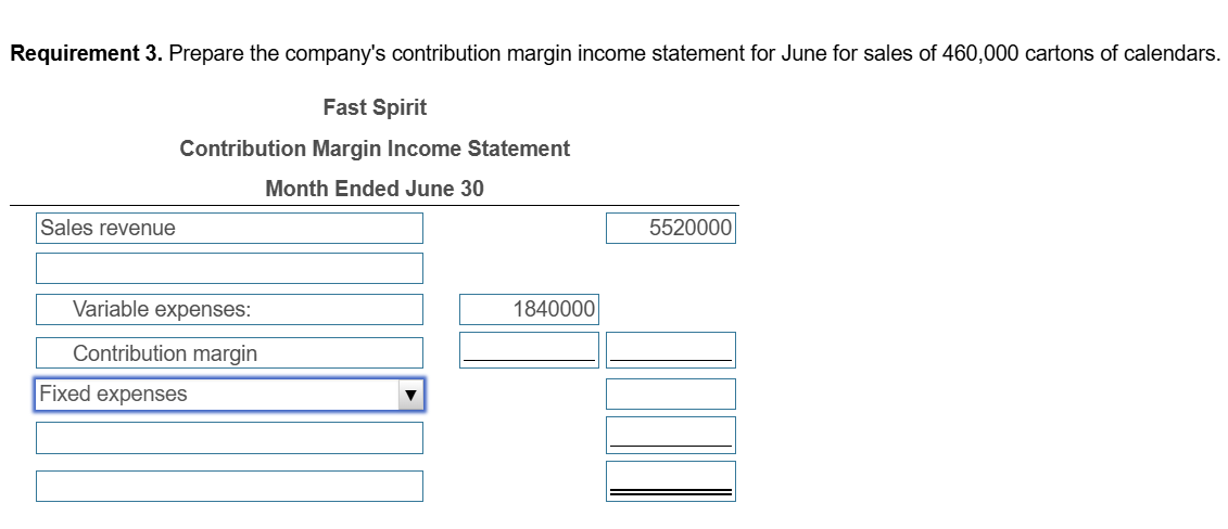 Requirement 3 . Prepare the company's