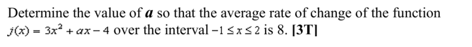 Determine the value o f a s o that the average