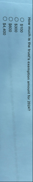 How much is the trust's exemption amount for 2 0