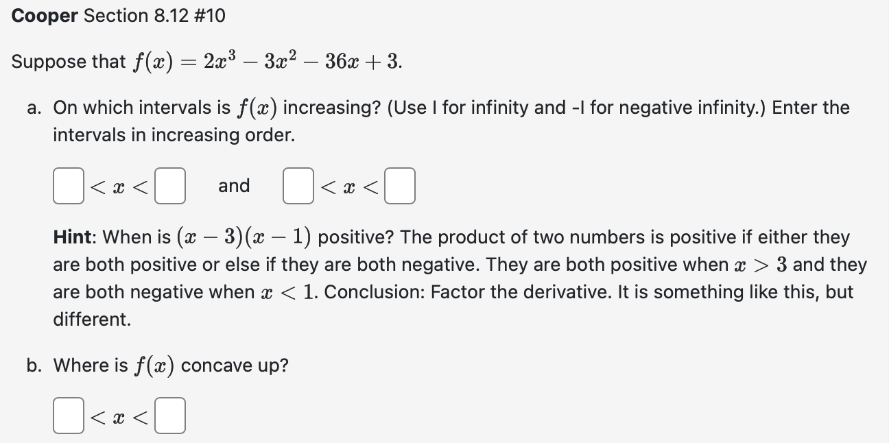 Cooper Section 8 . 1 2 # 1 0 Suppose that f ( x )
