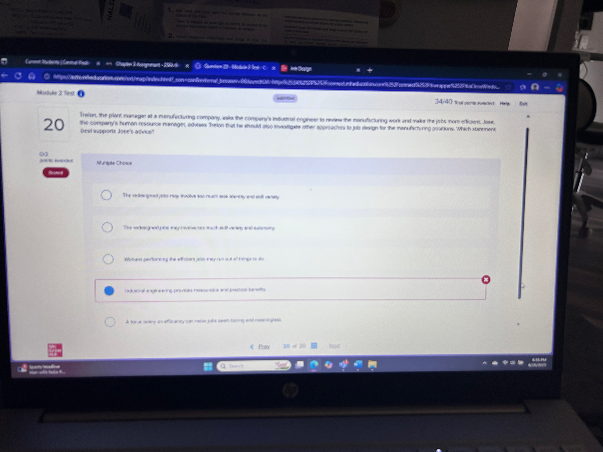Question 2 0 - Module 2 Test - C . diff beign