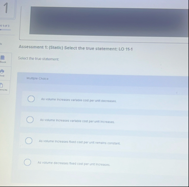 1 Assessment 1 : ( Static ) Select the true