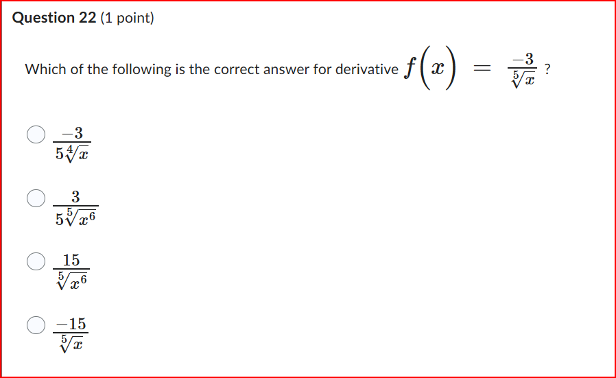 Question 2 2 ( 1 point ) Which o f the following