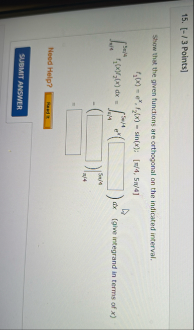 [ - / 3 Points ] Show that the given functions