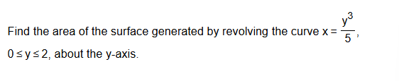 Find the area o f the surface generated b y