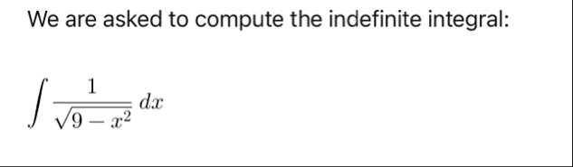 We are asked to compute the indefinite integral: